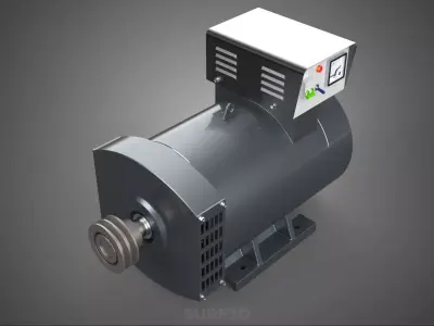 ELECTRIC MOTOR GENERATOR ALTERNATOR DYNAMO POWER PLANT ENERGY KW 3D model