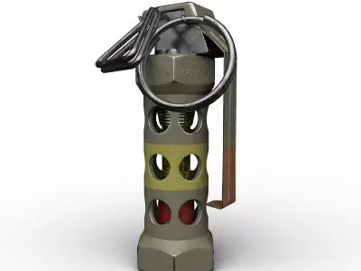 flashbang grenade asset PBR Low-poly and High-poly 3D model Low-poly 3D model