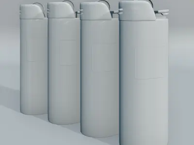 Bic Lighter Low-poly 3D model
