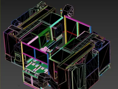 Automatic double station lathe loading and unloading machine 3D model