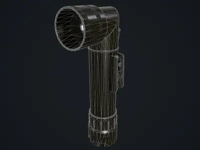 Military Flashlight - PBR Game Ready Low-poly 3D model