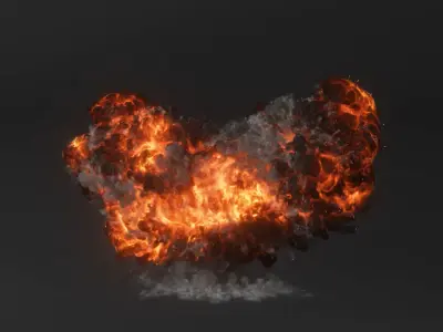 High Res 3D Explosions 4 Models 3D model