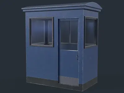 Checkpoint Security Booth Low-poly 3D model
