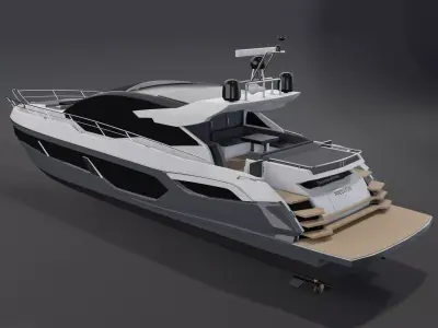 Sunseeker Predator 75 Render PBR 3D model 3D model