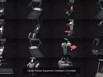 Cardio Fitness Equipment Collection 3D Model Pack