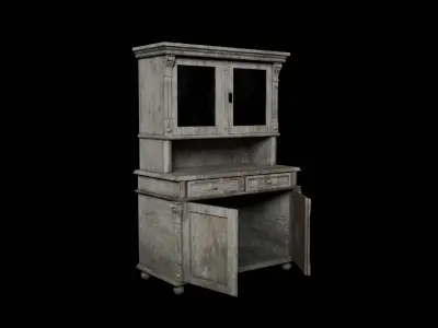 Old worn kitchen cabinet Low poly 3d Model Low-poly 3D model