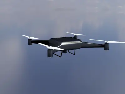 Stylized drone-game ready-blender fbx Low-poly 3D model