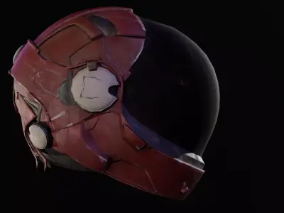 Sci-fi Helmet Low-poly 3D model 9