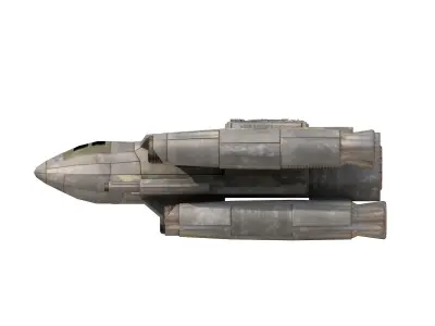 Low poly combat spaceship Free 3D model
