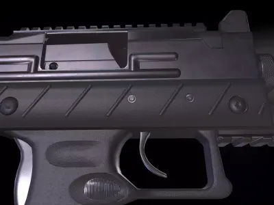 Micro Uzi Submachine Gun Low-poly 3D model