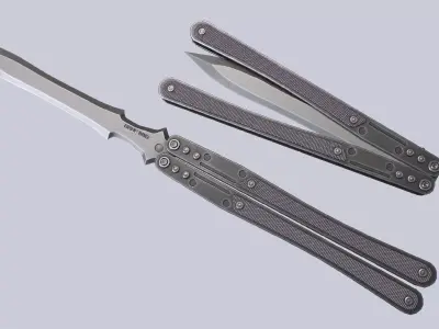 Butterfly knife Low-poly 3D model