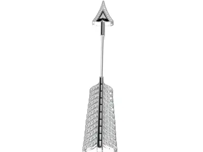 Antique Diamond Arrow Brooch 3D print model