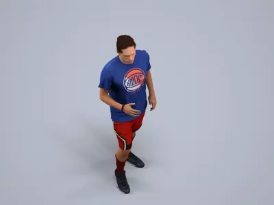 00496Mateo007 - Adult Caucasian man playing soccer in summer 3D model