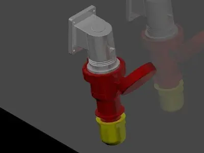 5 pin 16A 3 phase plug Free 3D model