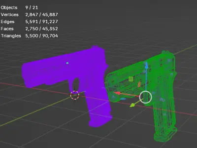 1911 Fire-Arm prop model Free low-poly 3D model