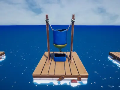 Raft Builder Kit Survival Free low-poly 3D model