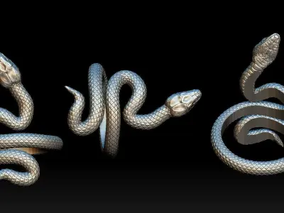 Snake Ring 3D print model 3D print model