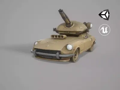 Car Armored Low-Poly Stylized Game-Ready  Low-poly 3D model