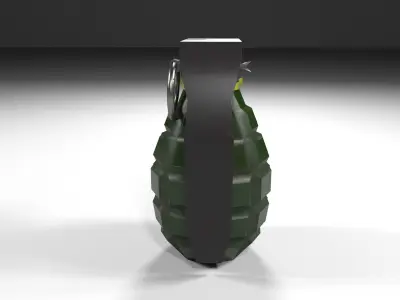 Green steel grenade MK-II Low-poly 3D model