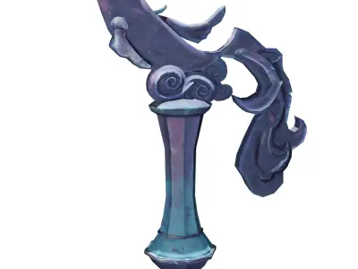 Stylized statue of fish Low-poly 3D model