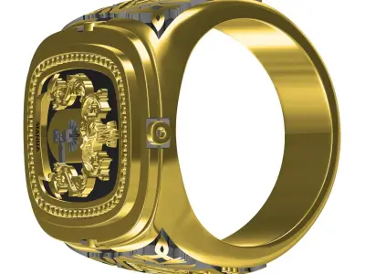 Antique Family Crest Ring 3D print model
