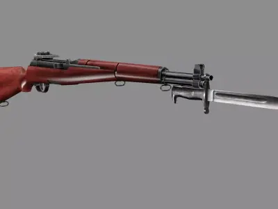 M1 Garand Rifle C127H With Bayonet Mauser Low-poly 3D Model Low-poly 3D model