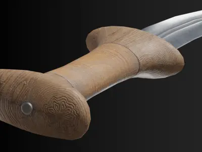 Shotel curved sword Low-poly 3D model