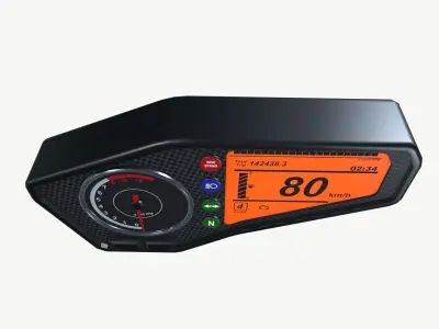 Meter console Low-poly 3D model