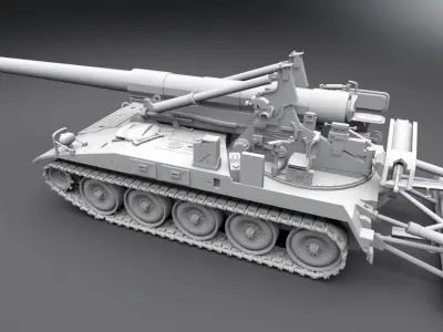 M110A2 Artillery Scale Model 3D print model