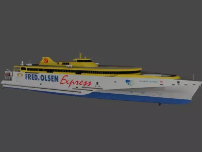 BAJAMAR EXPRESS Fast Trimaran Ferry Low-poly 3D model