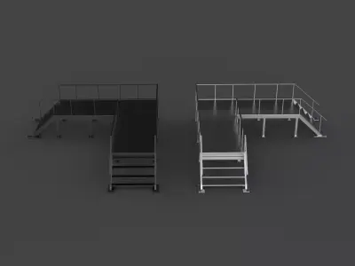 Industrial Staircases 03 3D model