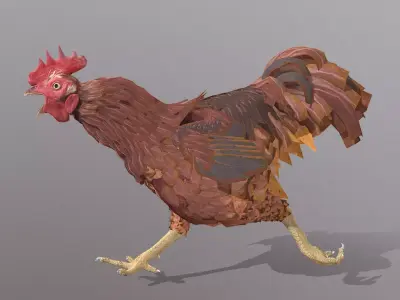 Angry Rooster CHICKEN RUNNING 3D model