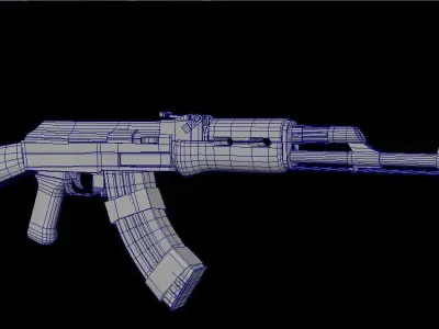 AK 47 Low-poly 3D model 5
