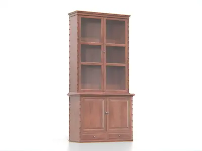 Antique Wooden Hutch Cabinet 03 Low-poly 3D model