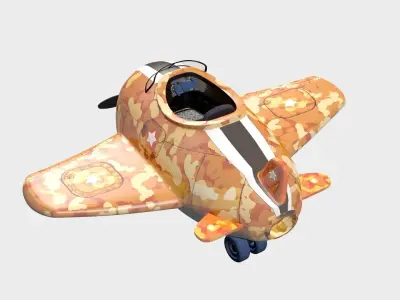 Cartoon Plane 3D model get