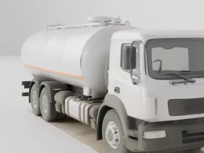 Tanker Truck Liquid and Gas Transportation Vehicle 3D model