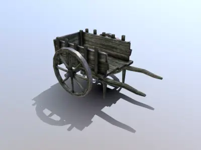 Medieval Cart Prop Low-poly 3D model