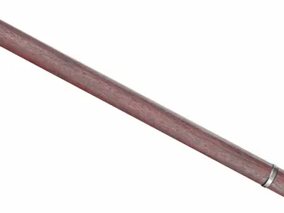 Spear with double crescent Low-poly 3D model