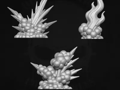 Blast Effects STL Files for Action Figures 3D print model