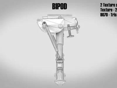 Bipod Two Texture sets Low-poly 3D model