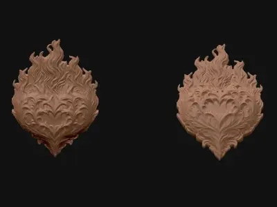Heart Flame 3D print model purchase