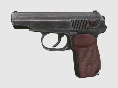 Makarov Pistol Low-poly 3D model