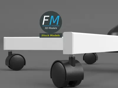 5 wheels rolling stand base 3D model