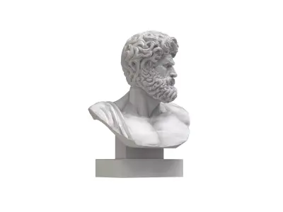 Poseidon Bust - High Detail Greek God Sculpture 3D print model