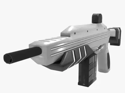 Sci-Fi Semi Shotgun Low-poly 3D model