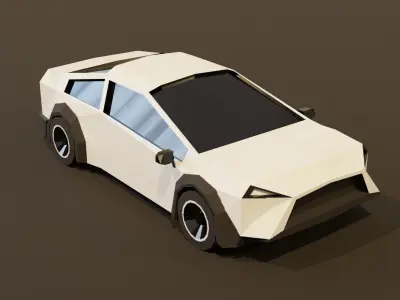 Tow truck Low-poly game ready asset Free low-poly 3D model