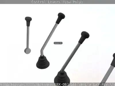 Control Levers - Low Poly Low-poly 3D model