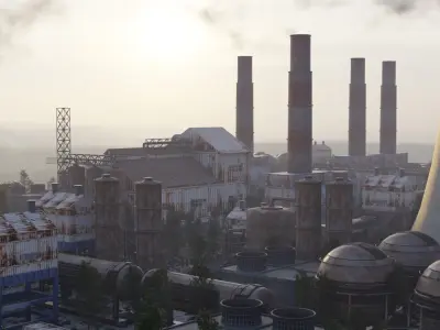 Forgotten Refineries Industrial Decay Kit 3D model