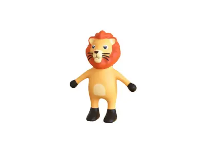 High-Quality 3D Cute Lion for Games Low-poly 3D model