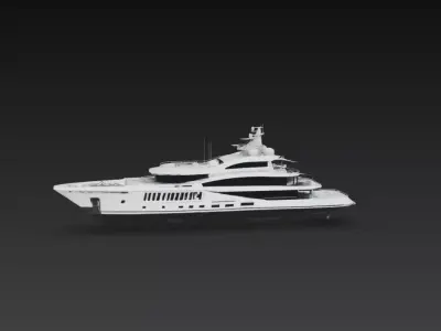 Modern Luxury Super Mega Yacht 3D print model